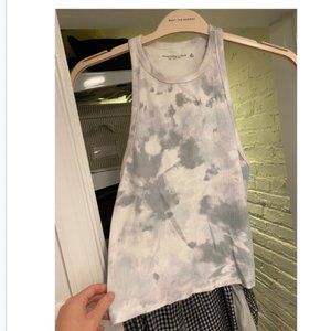Abercrombie LIGHT BLUE AND GREEN Ribbed Tie-Dye Scuba Tank Size M